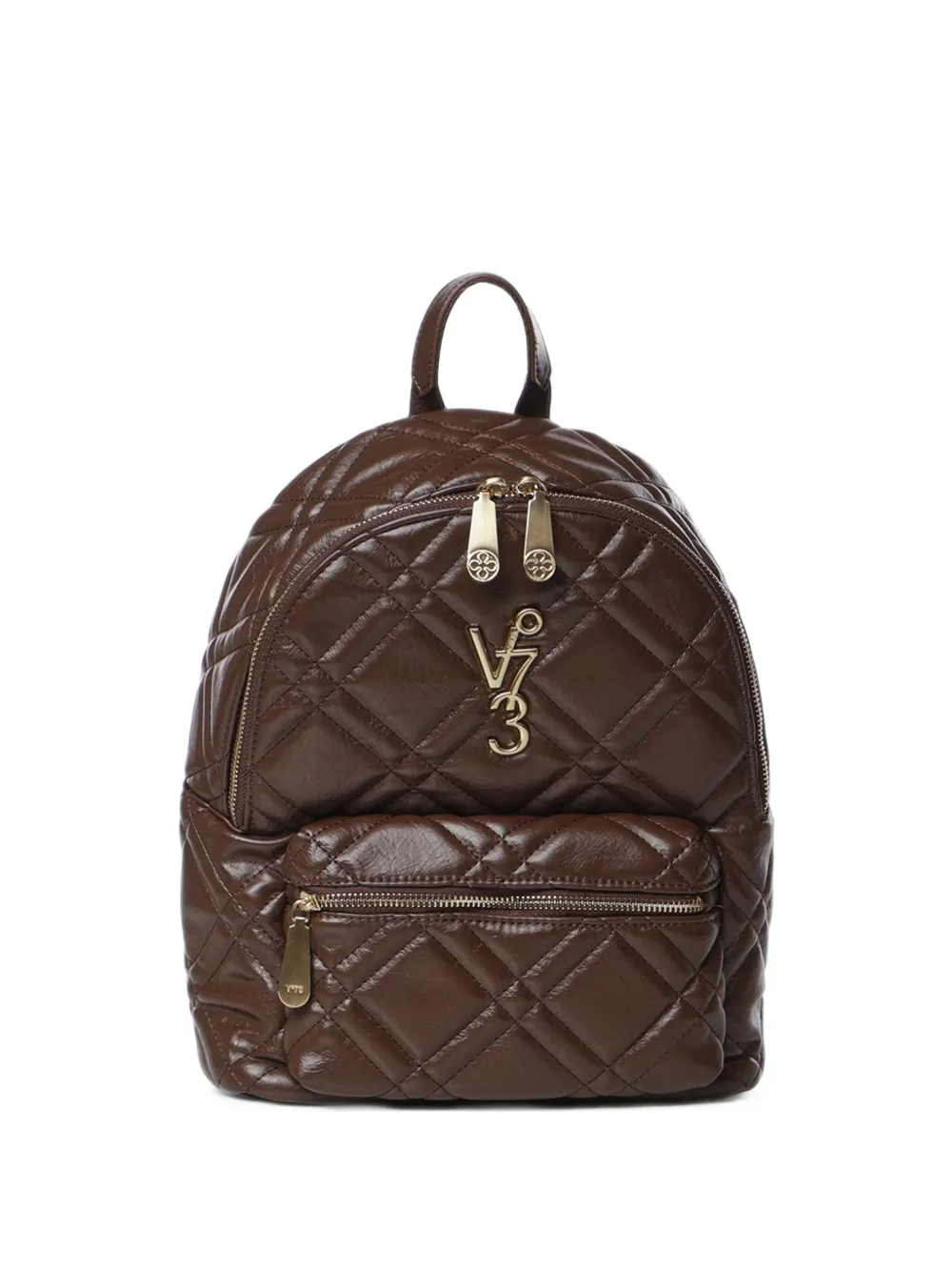 V°73 Diaspro quilted logo-plaque backpack - Marrone