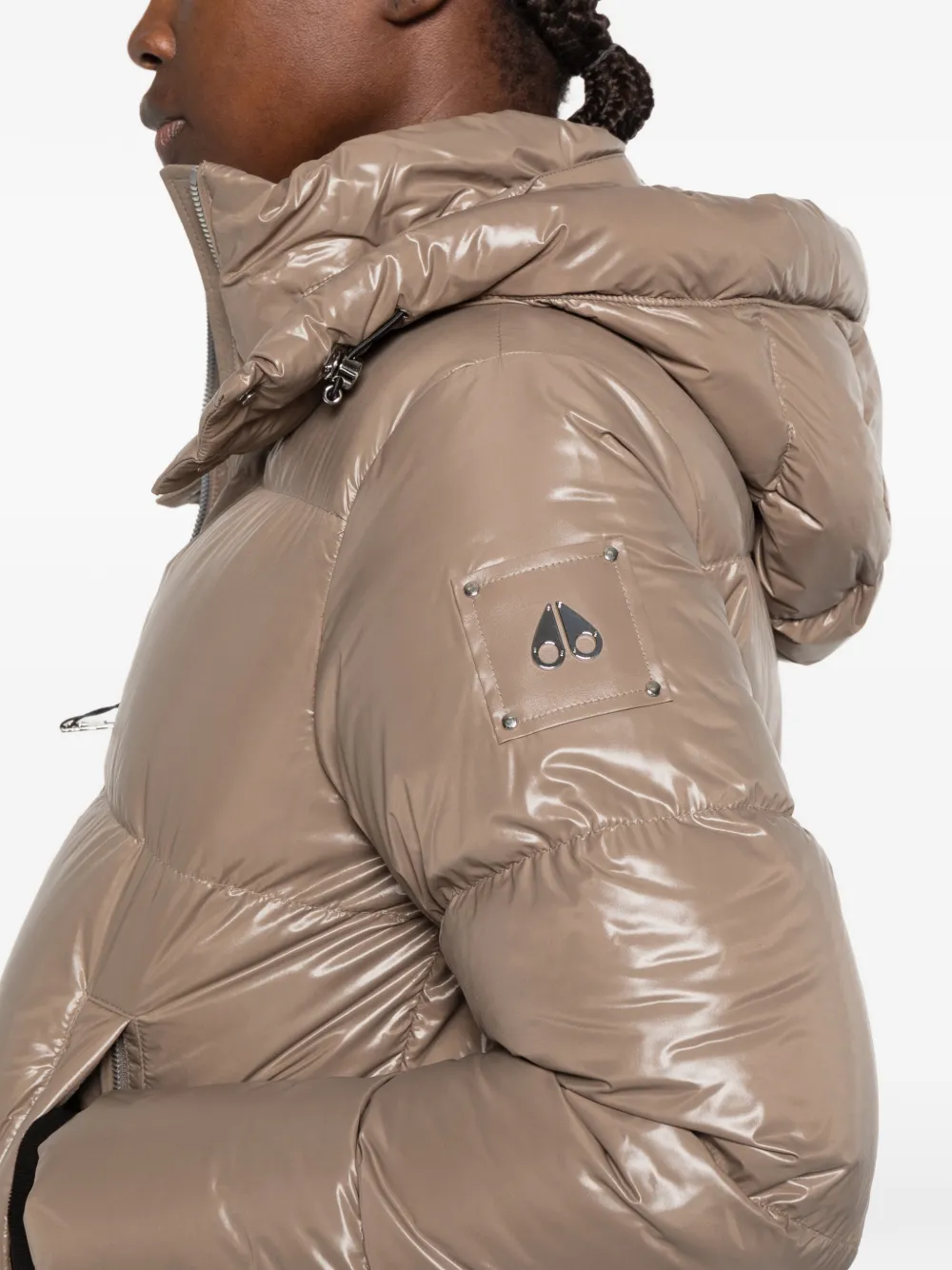 Moose Knuckles hooded quilted jacket Beige