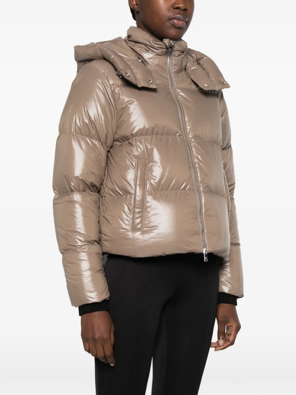 Moose Knuckles hooded quilted jacket Beige