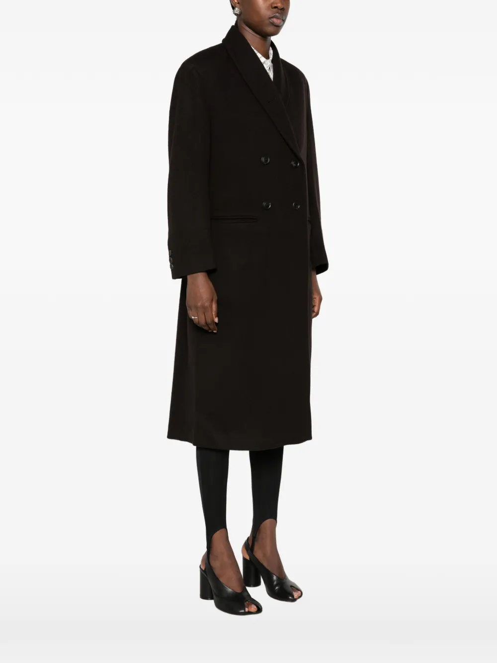 Low Classic double-breasted shawl-collar coat Bruin