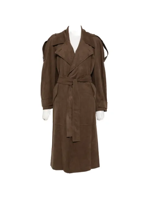 Low Classic belted faux-suede coat