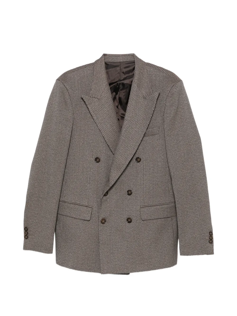 MARSEM double-breasted check-pattern suit | Brown | Image 1
