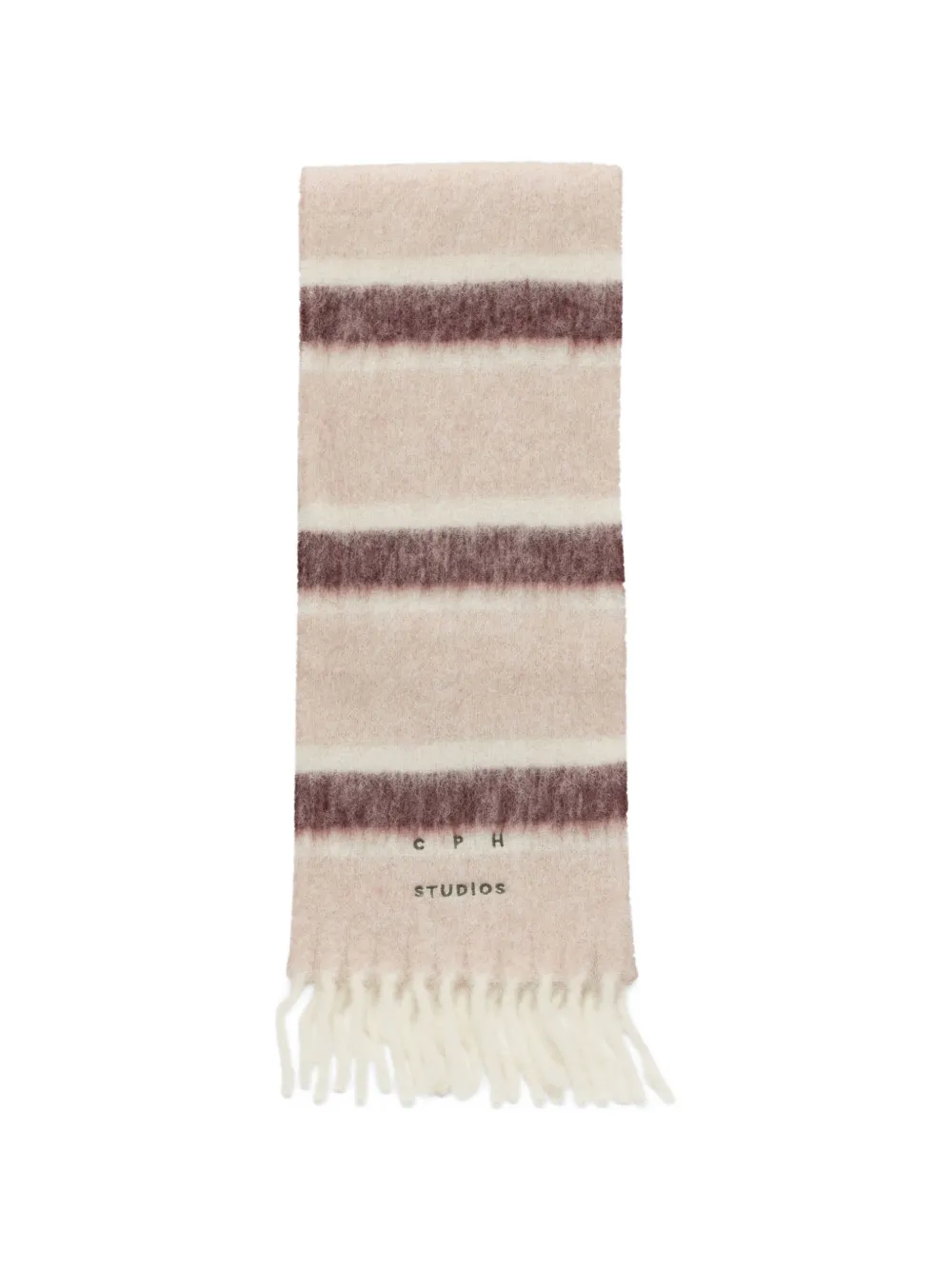 Copenhagen Studios striped fringed scarf - Rosa