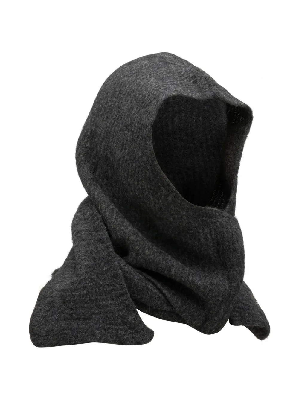 Maison Kitsuné hooded knitted scarf Grijs