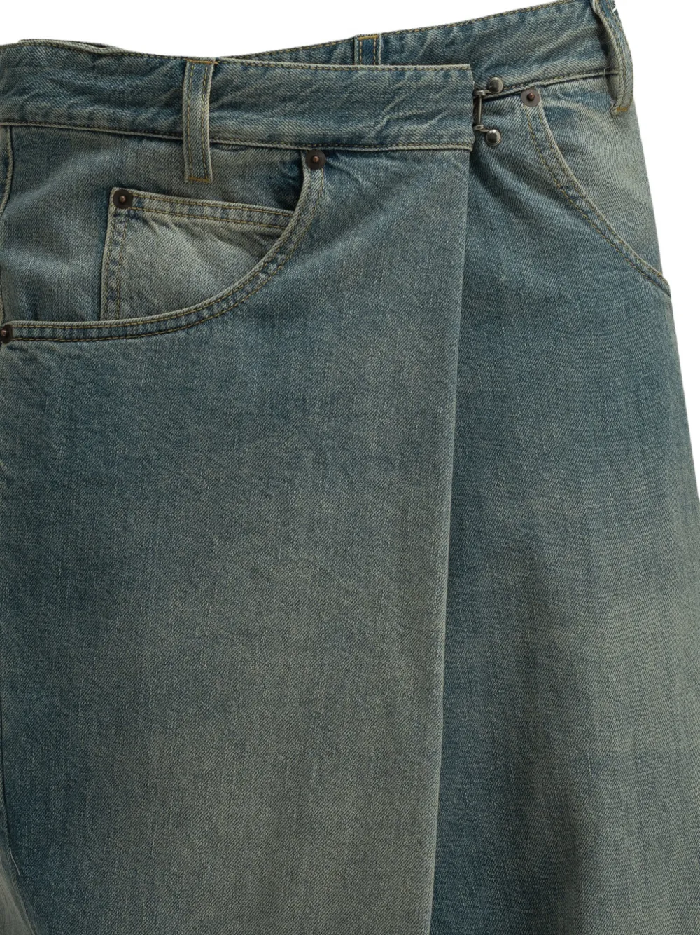 Maison Margiela wrap-front faded jeans Blauw