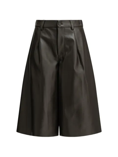 Semper pleated leather shorts