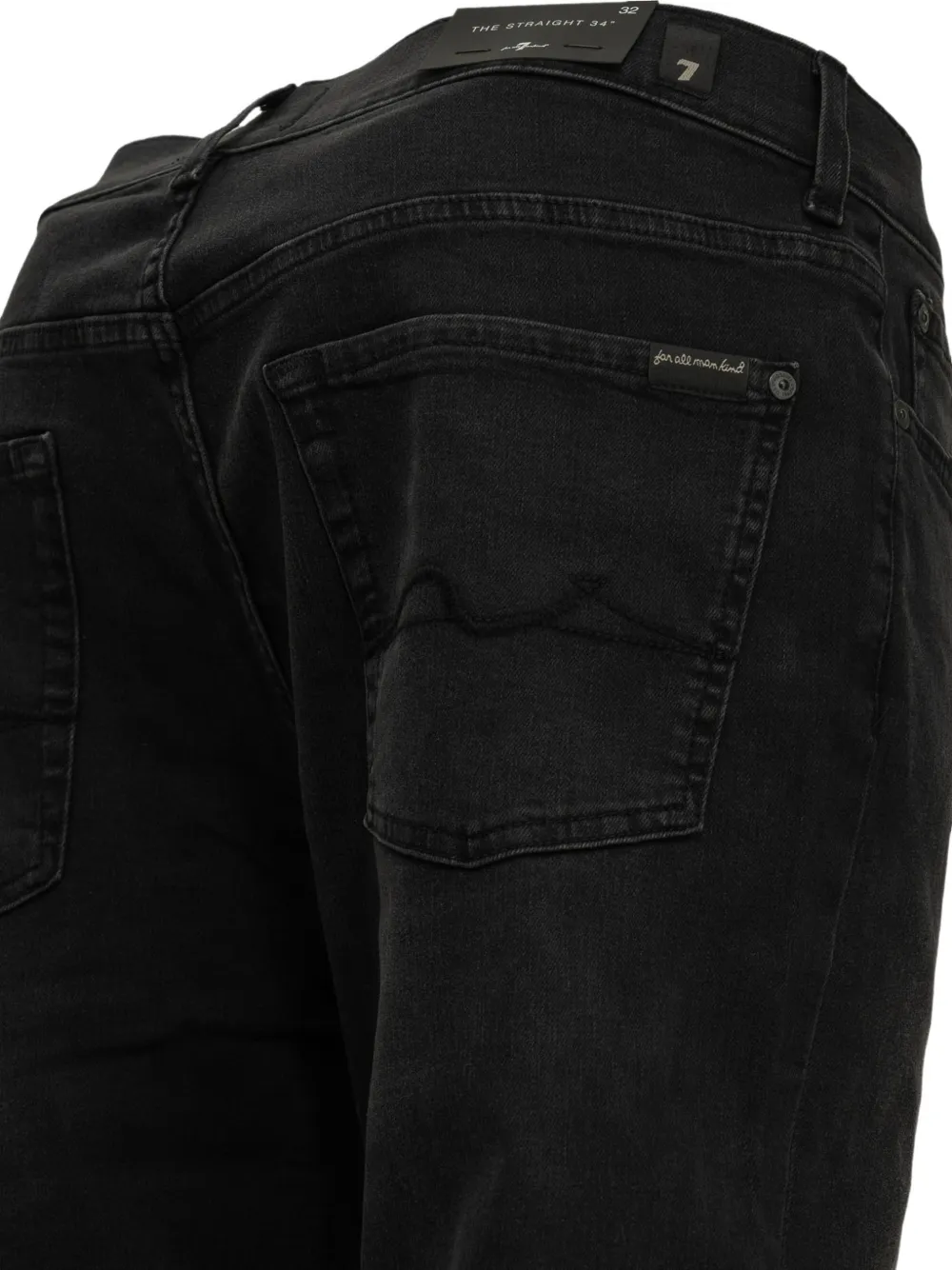 7 For All Mankind The Straight 34" whiskered jeans Zwart