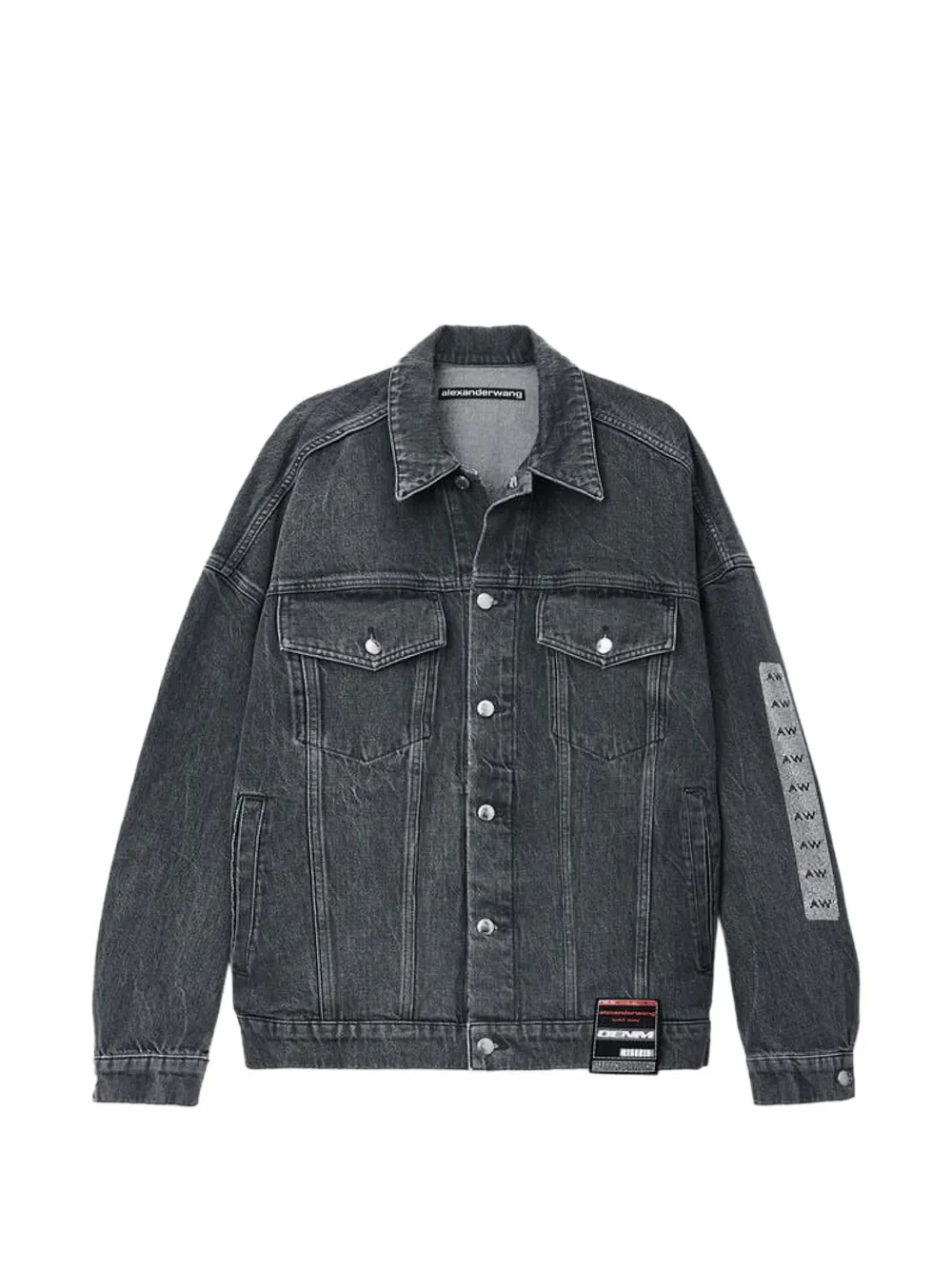 Alexander Wang oversized graphic trucker jacket - Grau