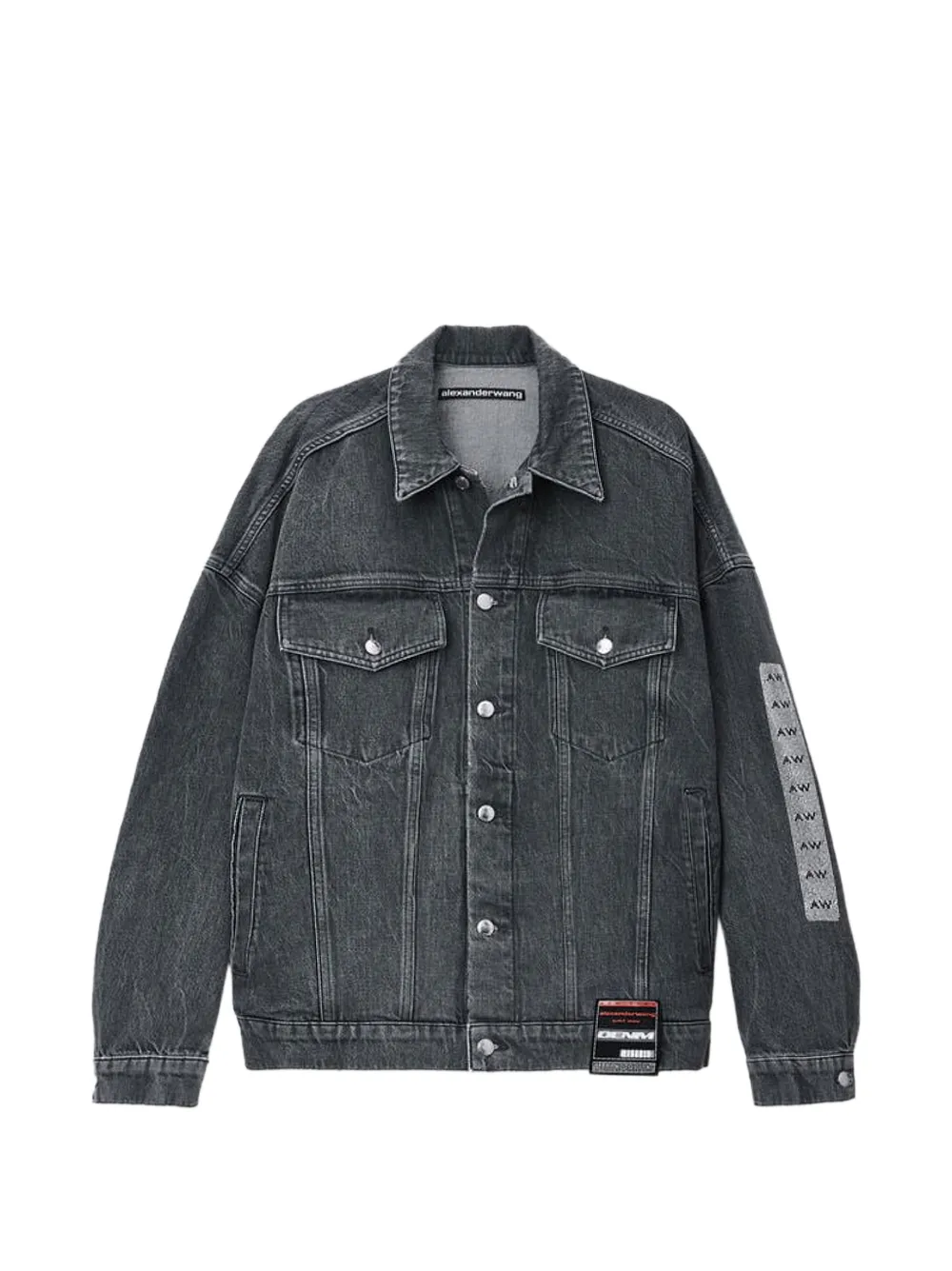 Alexander Wang oversized graphic trucker jacket - Grigio
