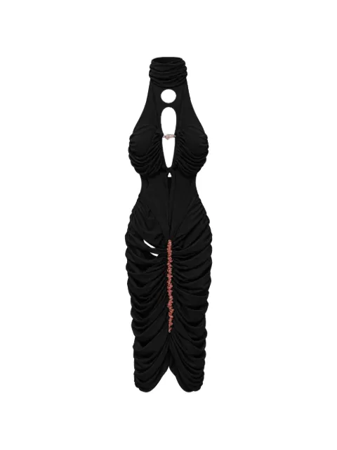 Di Petsa Snake Priestess crystal-embellished ruched mini dress