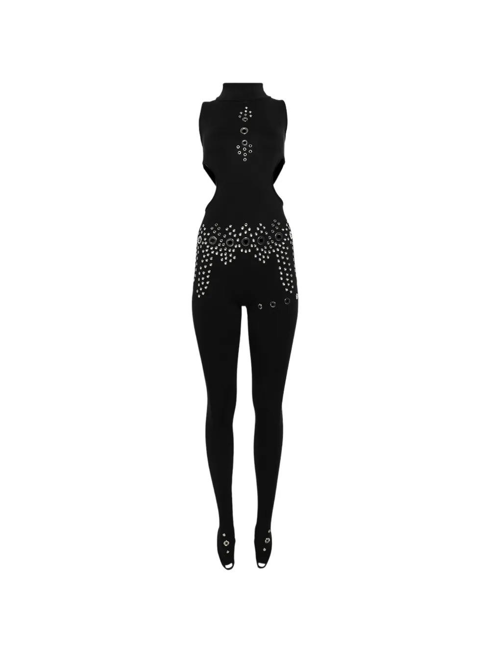 Di Petsa eyelet-embellished cut-out jumpsuit - Schwarz