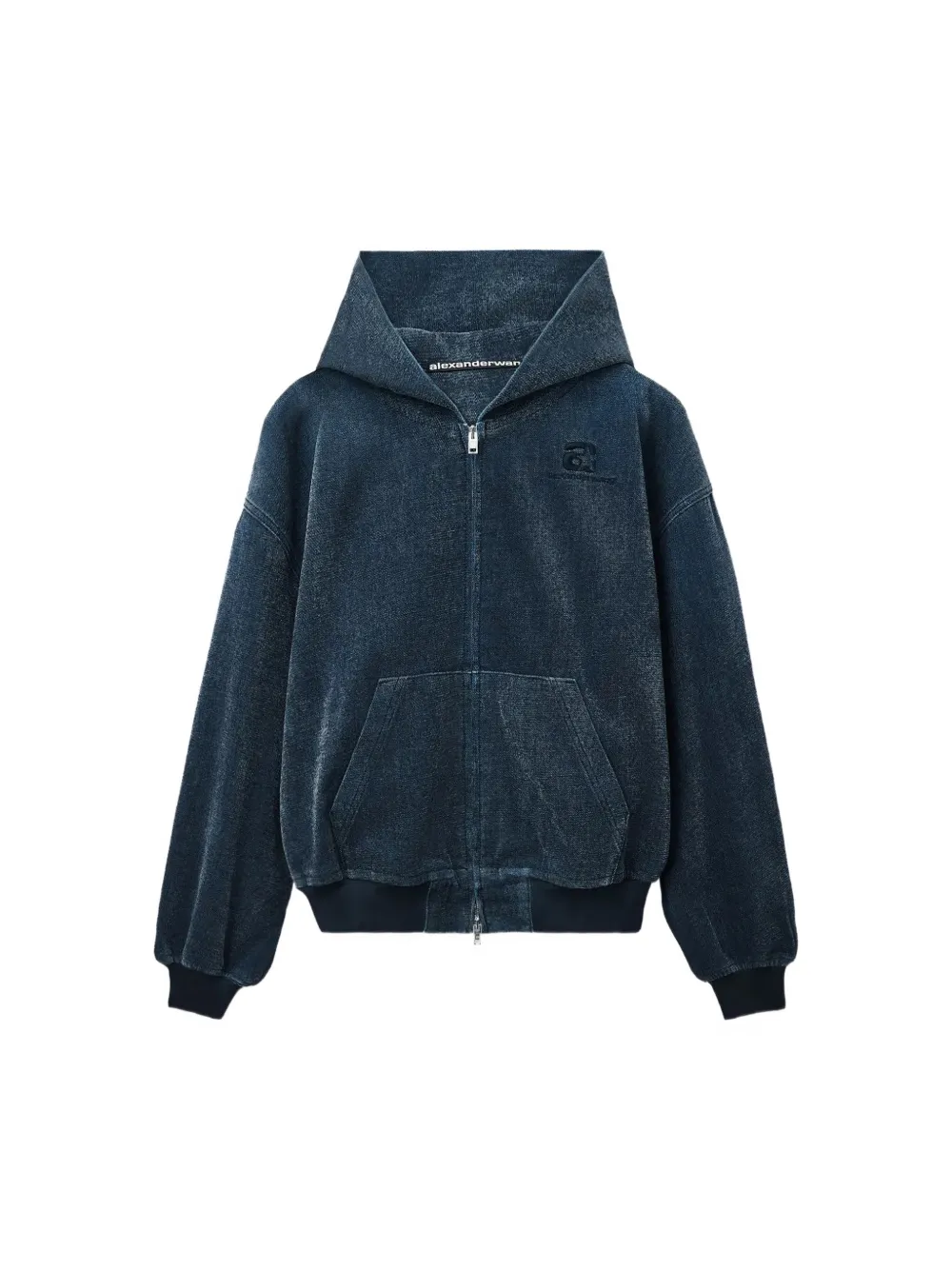 Alexander Wang brushed denim oversized hoodie Blauw