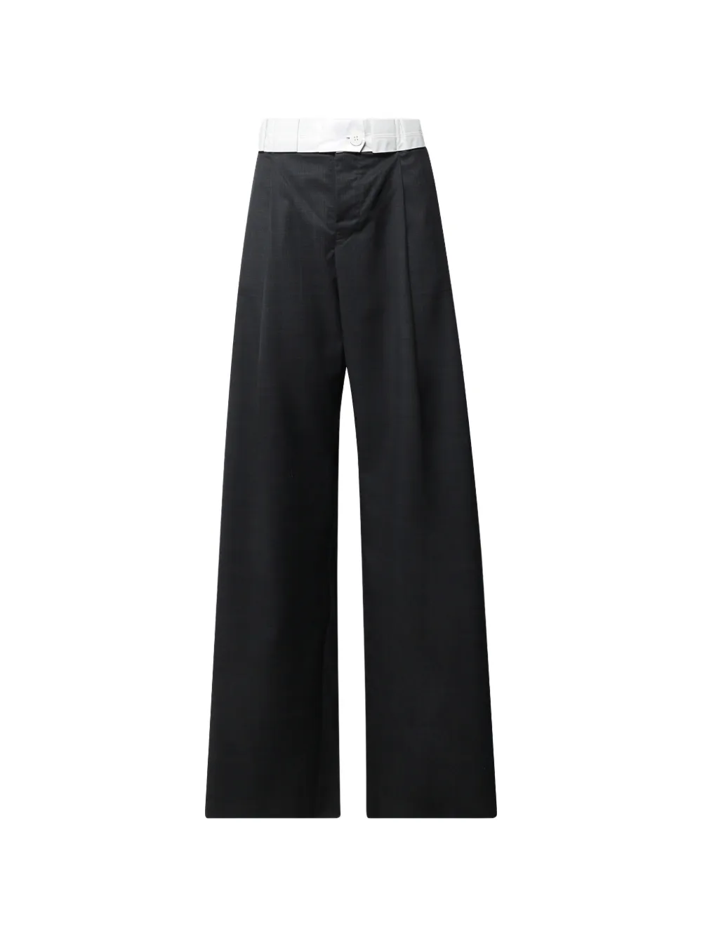 Natasha Zinko rolled-waist wide-leg trousers Zwart