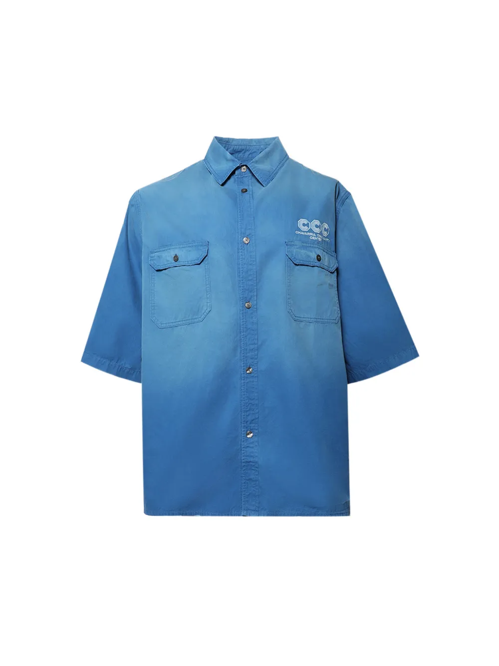Willy Chavarria Corcoran shirtjack met vervaagd effect Blauw