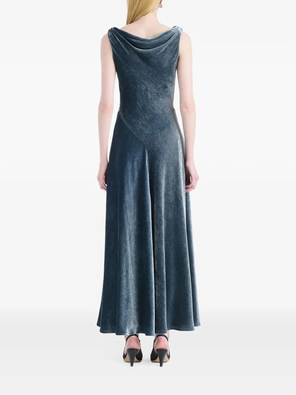 Altuzarra Drina velvet maxi dress Blauw