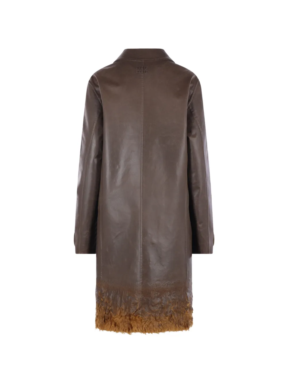 Miu long-sleeve button-down coat Bruin