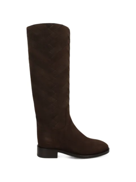 Santoni woven-panel knee-high boots