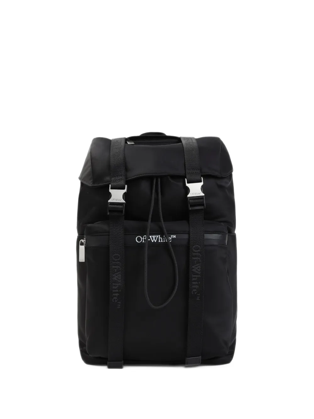 Off-White logo-print buckle-fastening backpack - Nero
