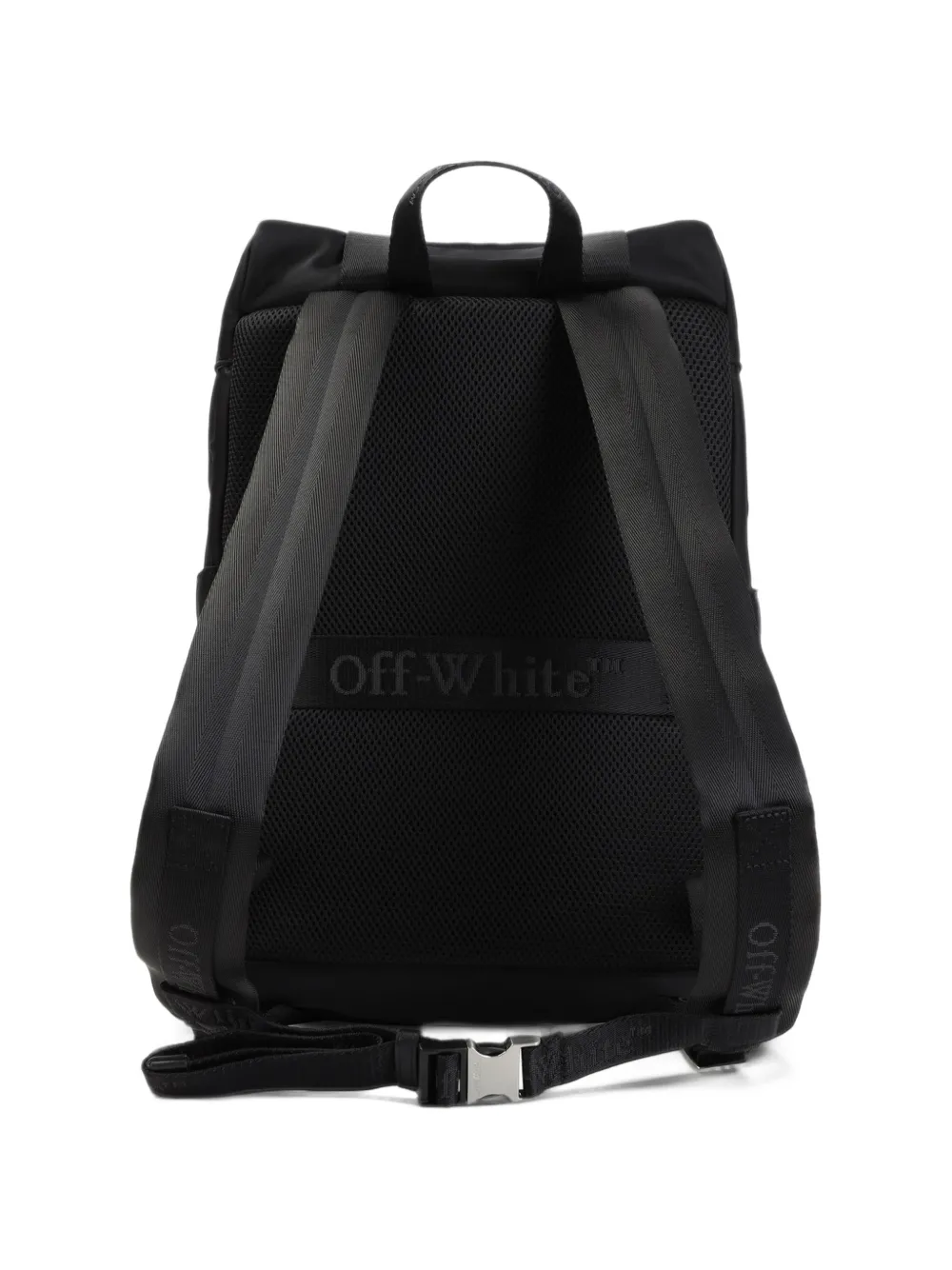 Off-White logo-print buckle-fastening backpack Zwart
