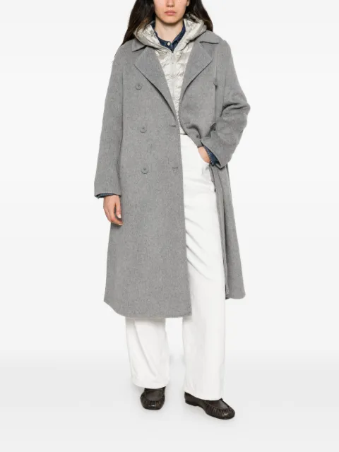 bomboogie double-breasted layered-hood coat