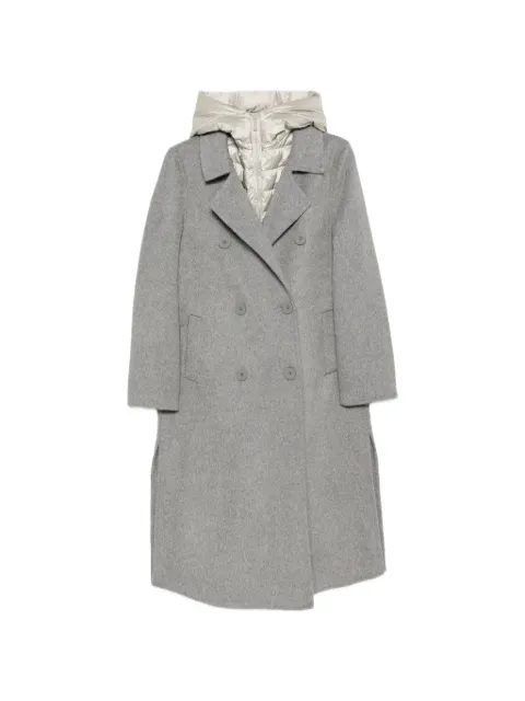 bomboogie double-breasted layered-hood coat
