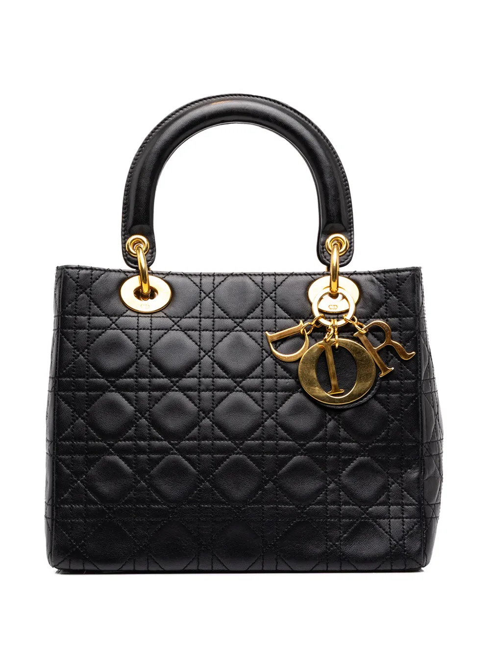 Christian Dior Pre-Owned 1997 Medium Lambskin Cannage Lady Dior satchel - Schwarz
