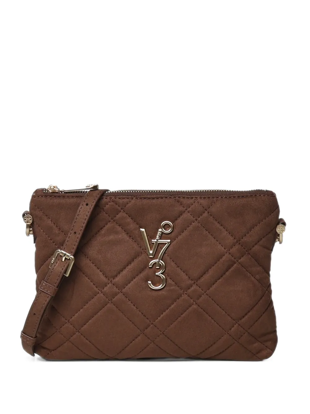 V°73 Diaspro quilted logo-plaque shoulder bag - Marrone