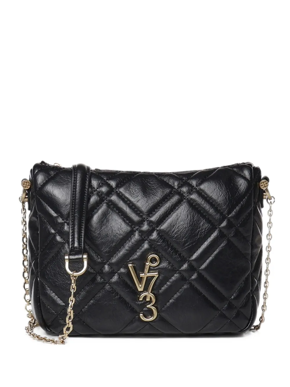 V°73 Diaspro quilted logo-plaque shoulder bag - Nero