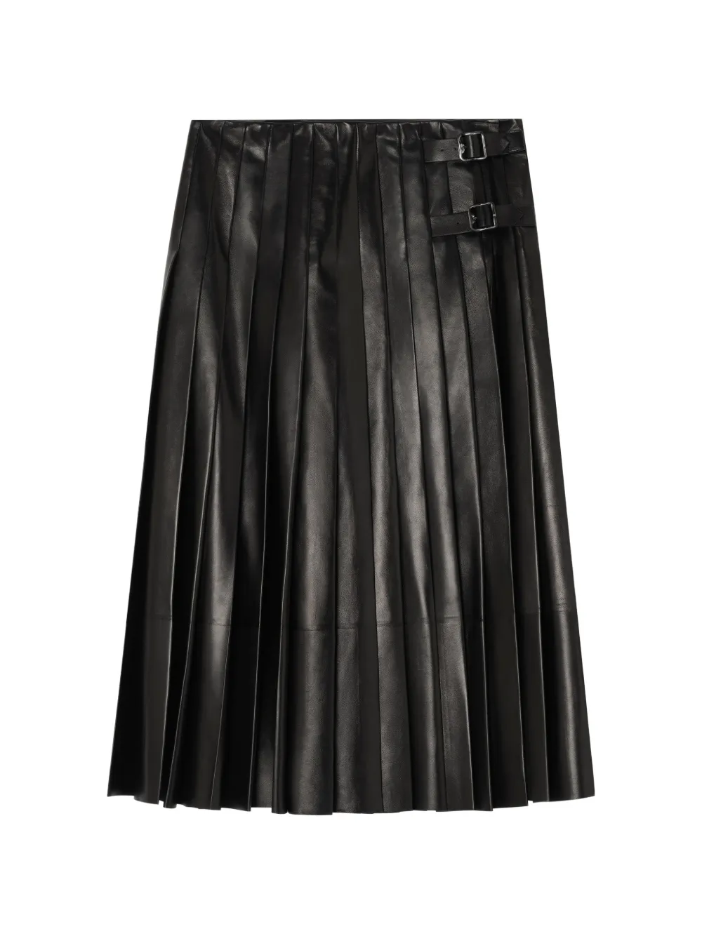 Burberry pleated leather skirt - Schwarz