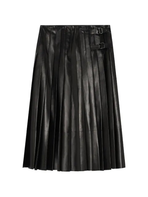 Burberry pleated leather skirt