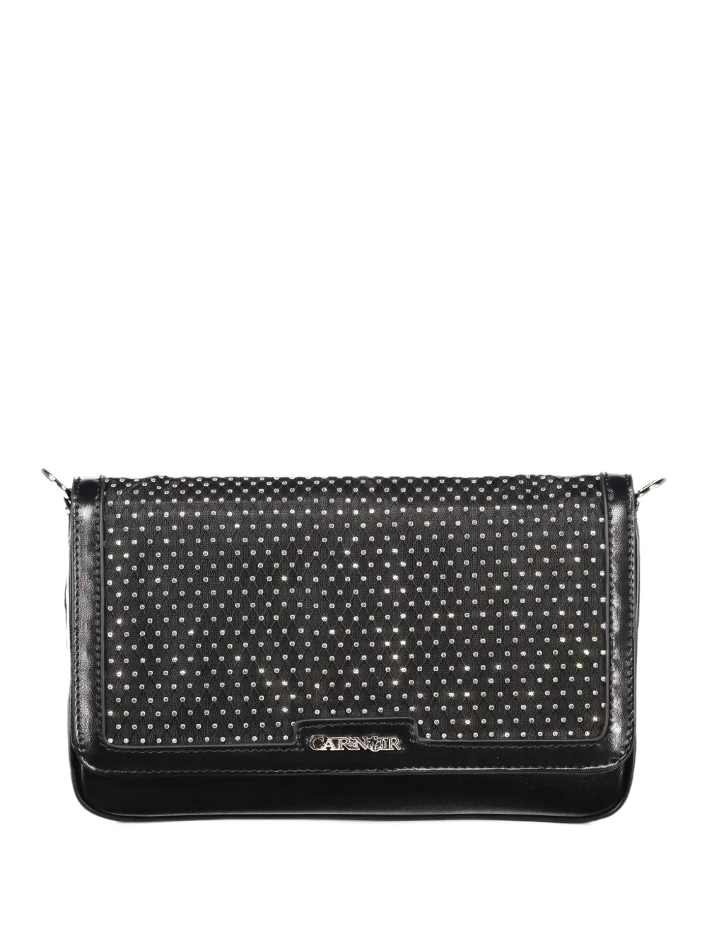 CAFèNOIR rhinestone-embellished chain-link crossbody bag - Nero