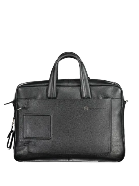 PIQUADRO grained leather briefcase