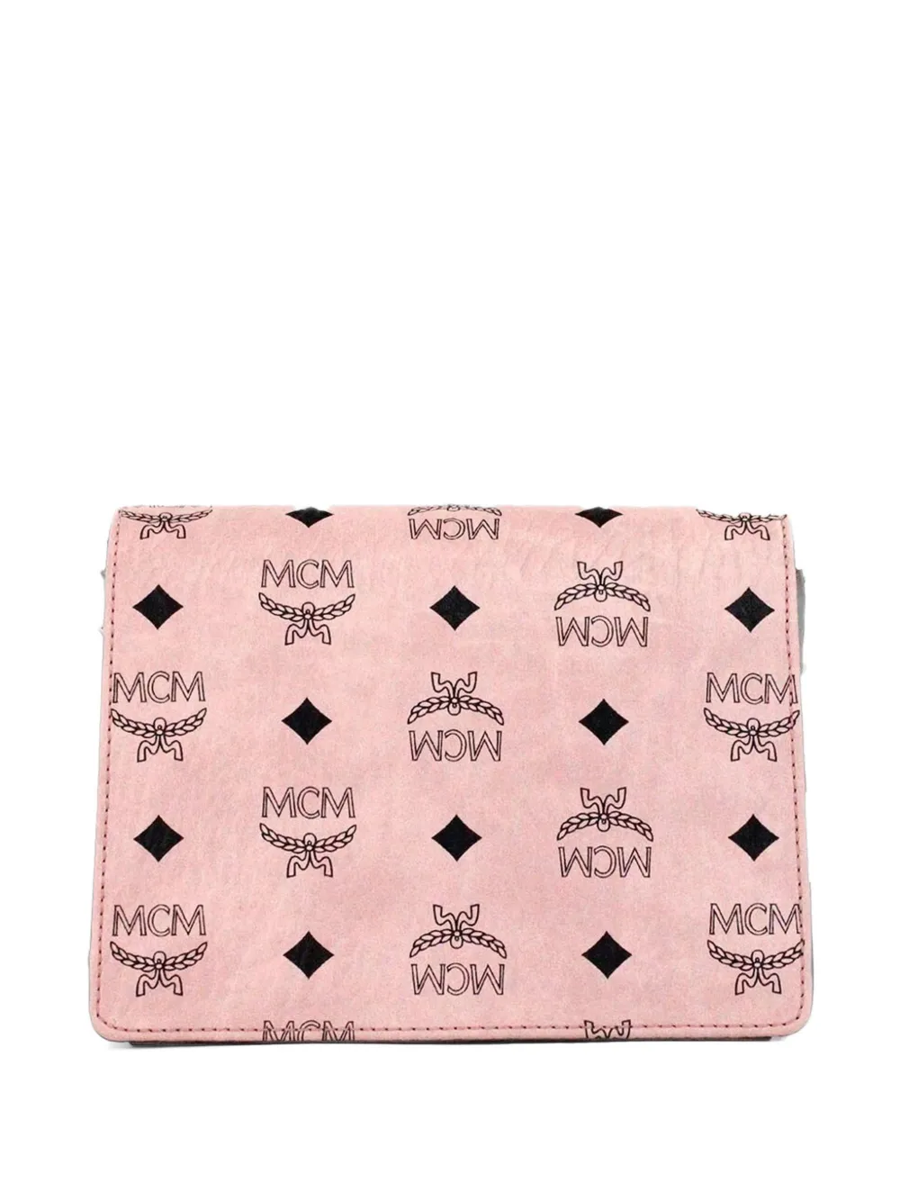 MCM mini Patricia logo-print leather crossbody bag Roze