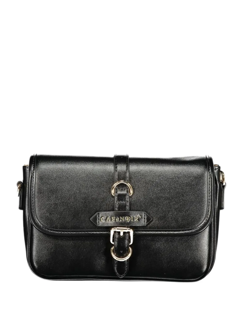 CAFèNOIR logo-plaque foldover shoulder bag - Nero