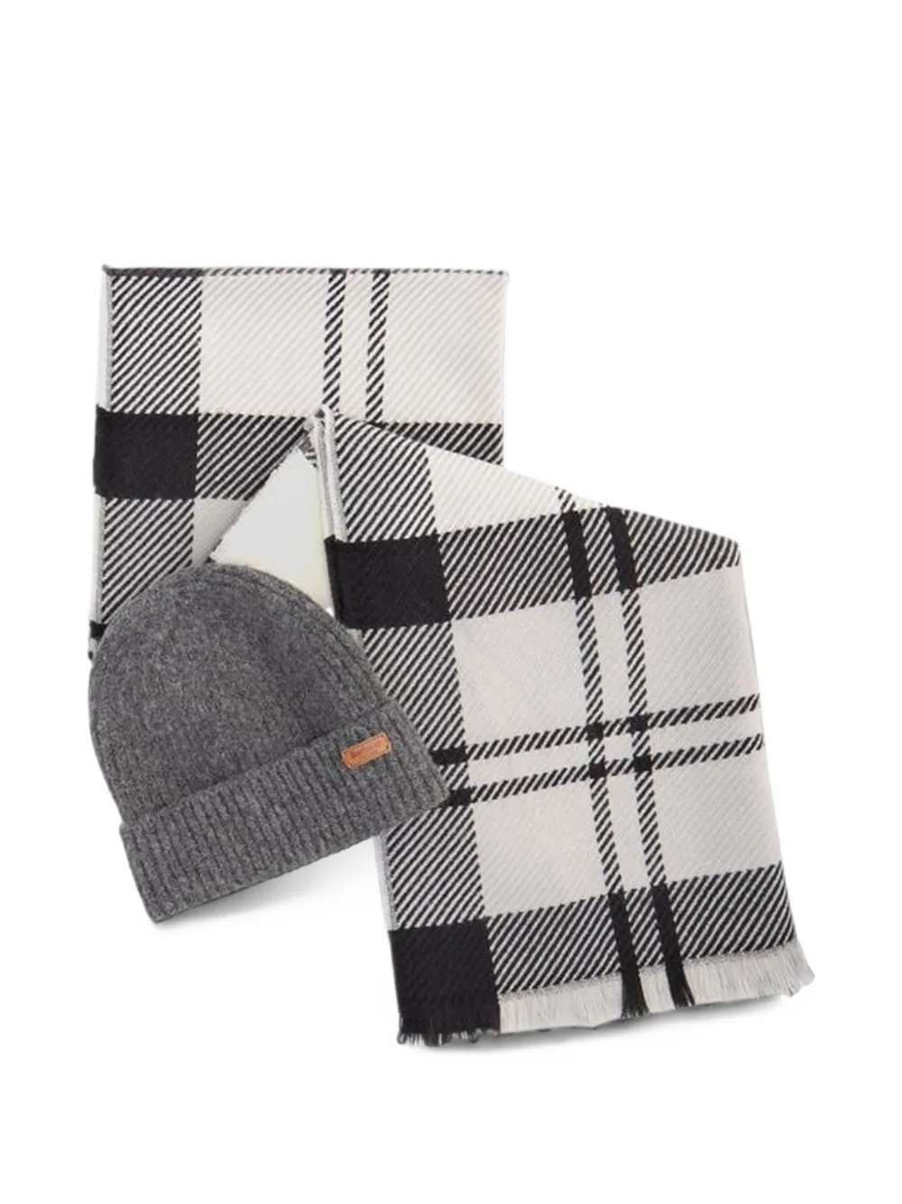 Barbour ribbed-knit beanie hat Grijs