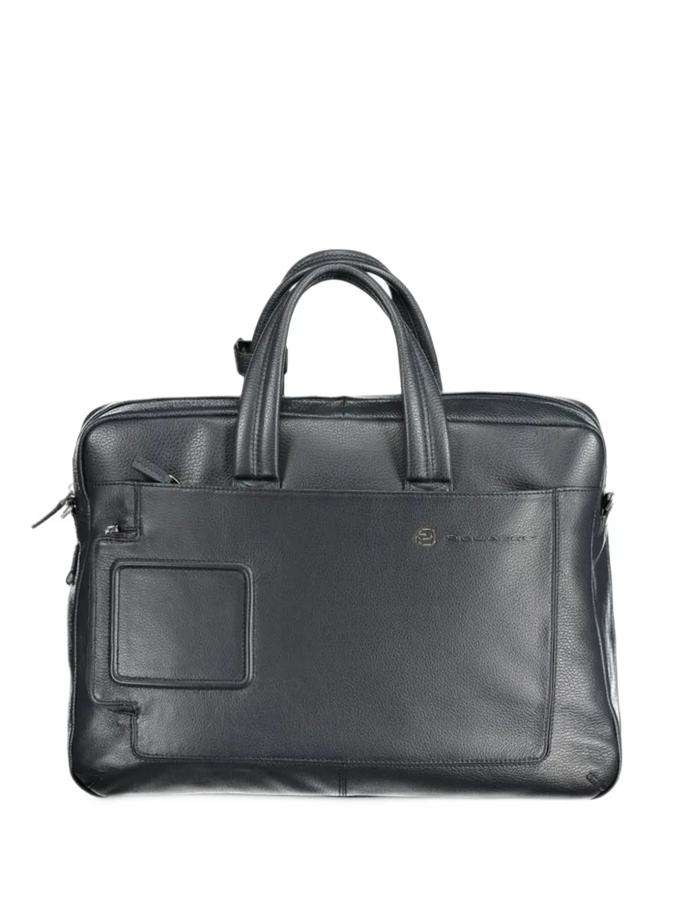 PIQUADRO logo-plaque pebbled-leather briefcase - Schwarz