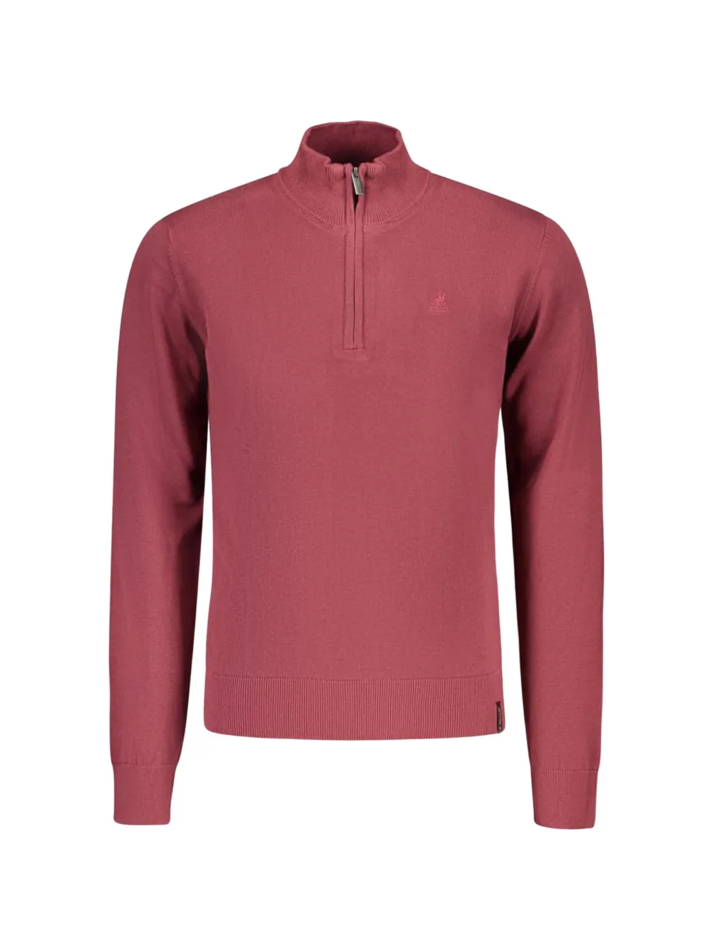 U.S. Grand quarter-zip cotton sweater - Rosso