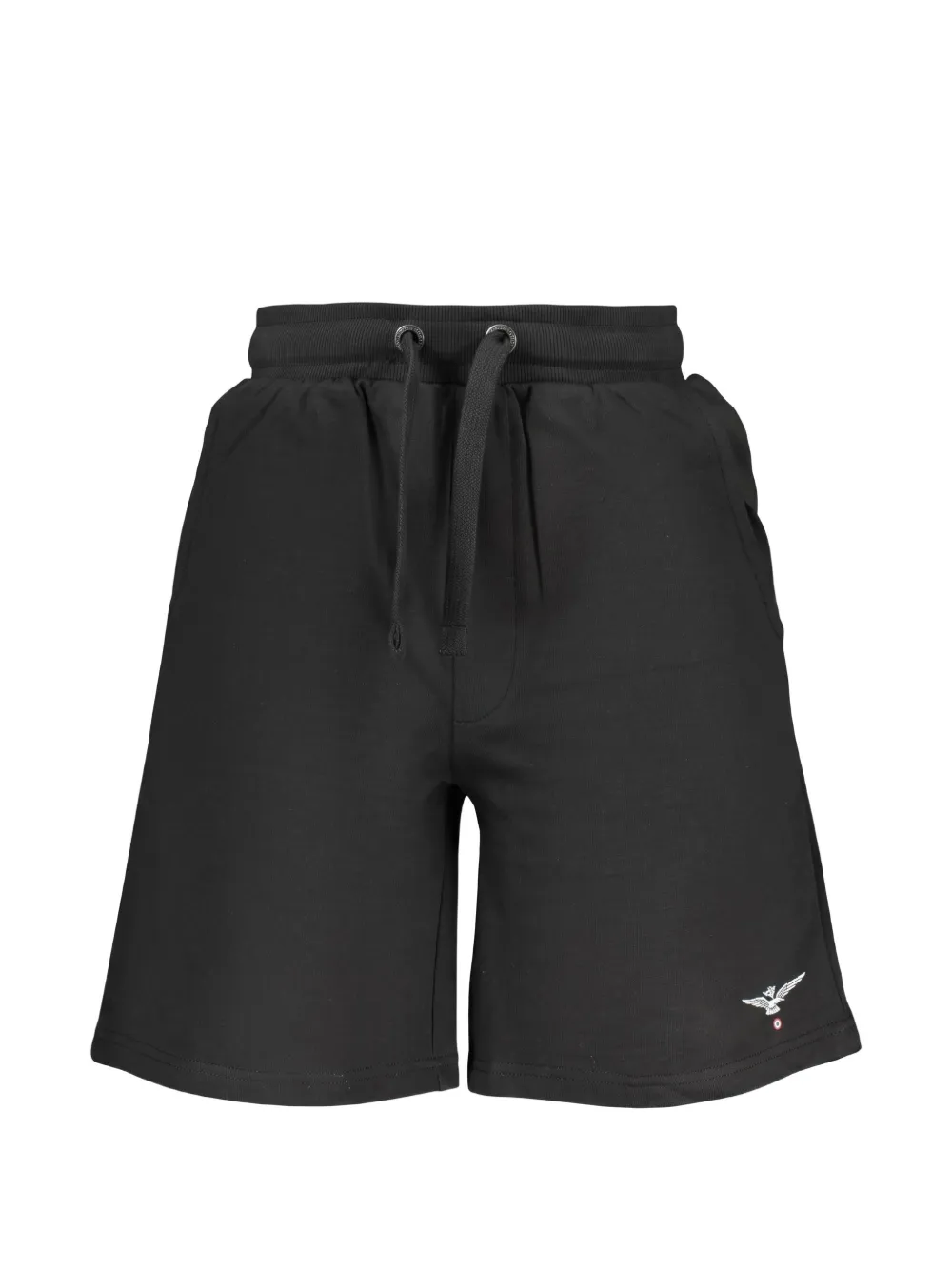 Aeronautica Militare logo-embroidered drawstring shorts Zwart