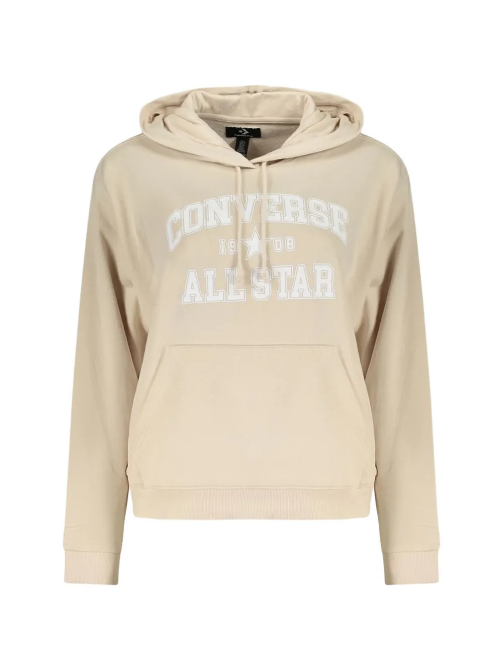 Converse logo-print drawstring hoodie - Nude