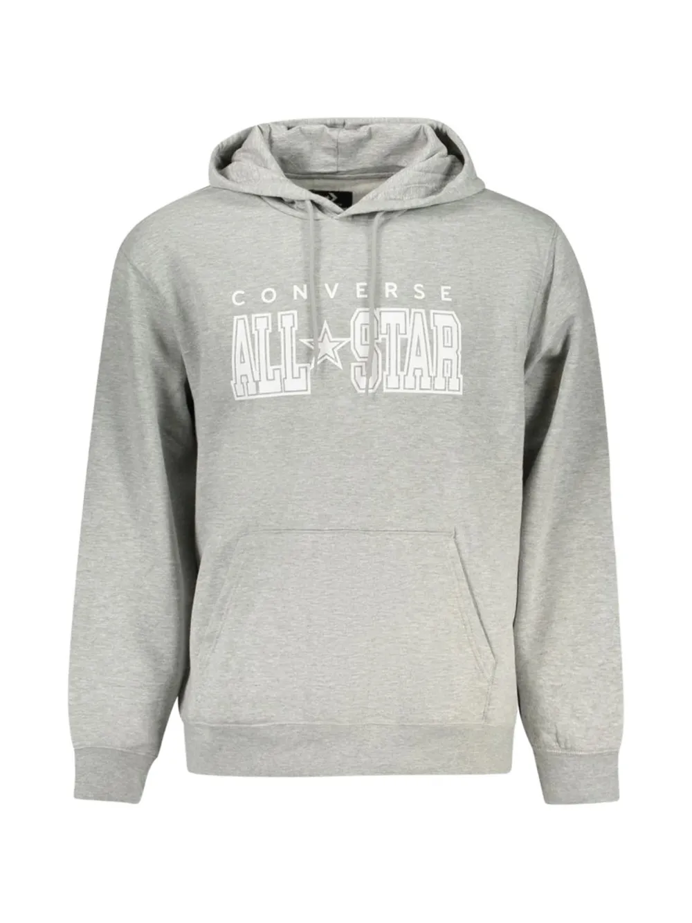 Converse Logo-print Drawstring Hoodie In Gray