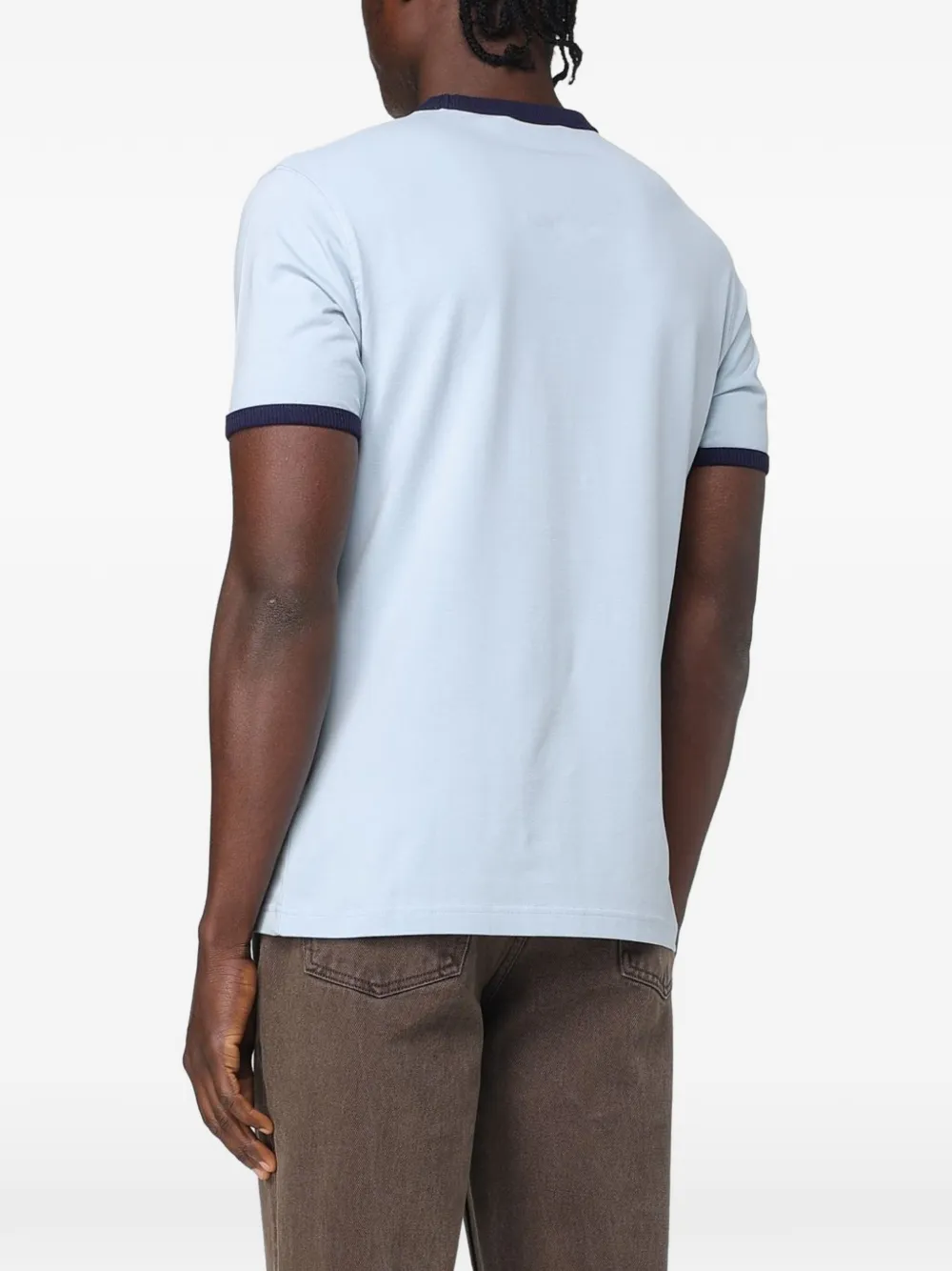 Daily Paper logo-print ringer T-shirt Blauw