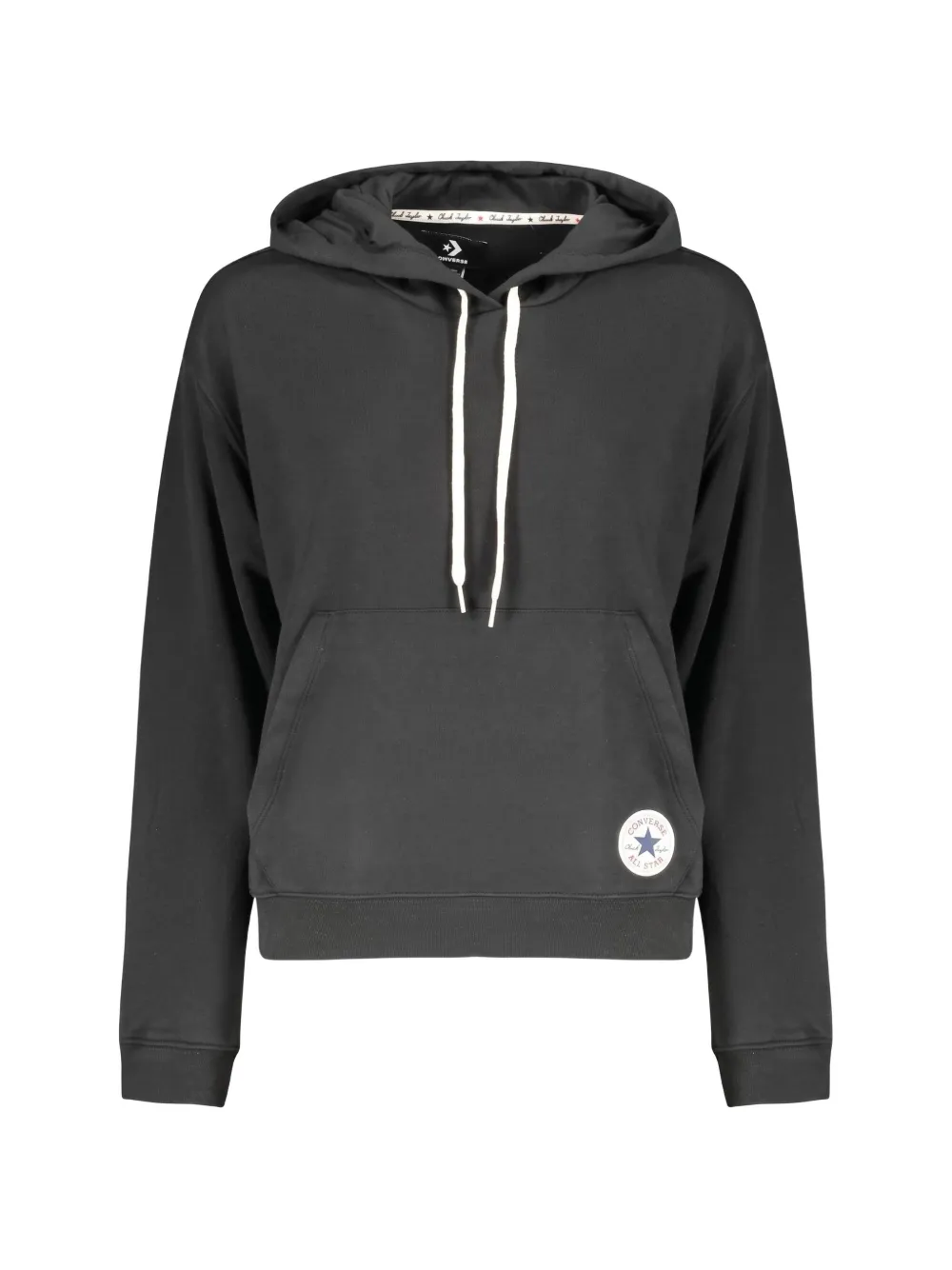 Converse Chuck Taylor logo-patch drawstring hoodie Zwart