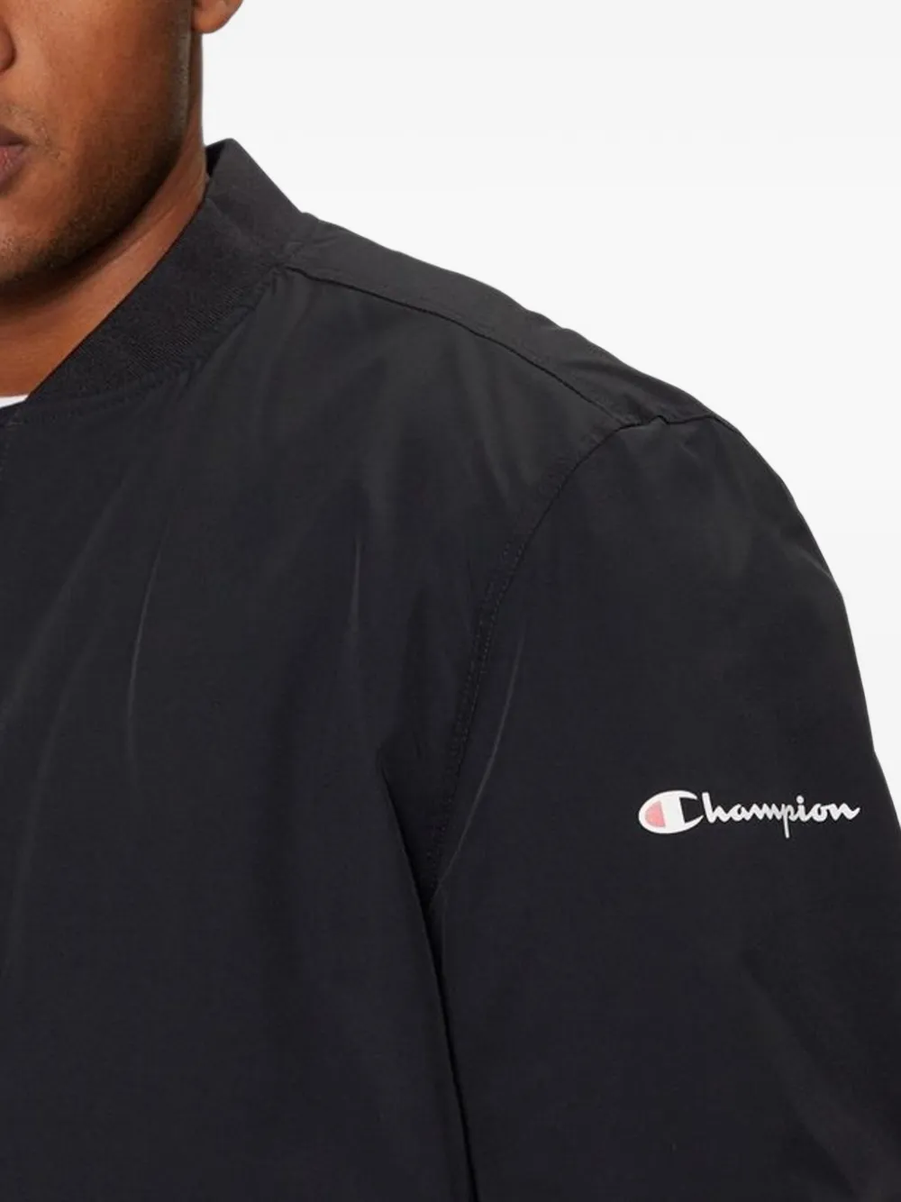 Champion logo-print bomber jacket Zwart