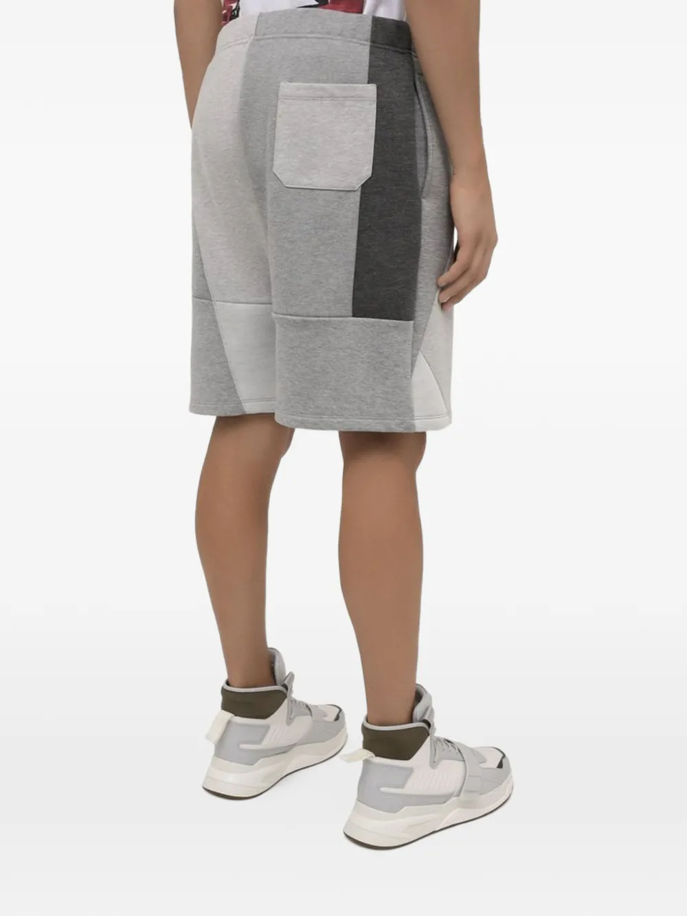Valentino Garavani VLTN logo-print patchwork shorts Grijs