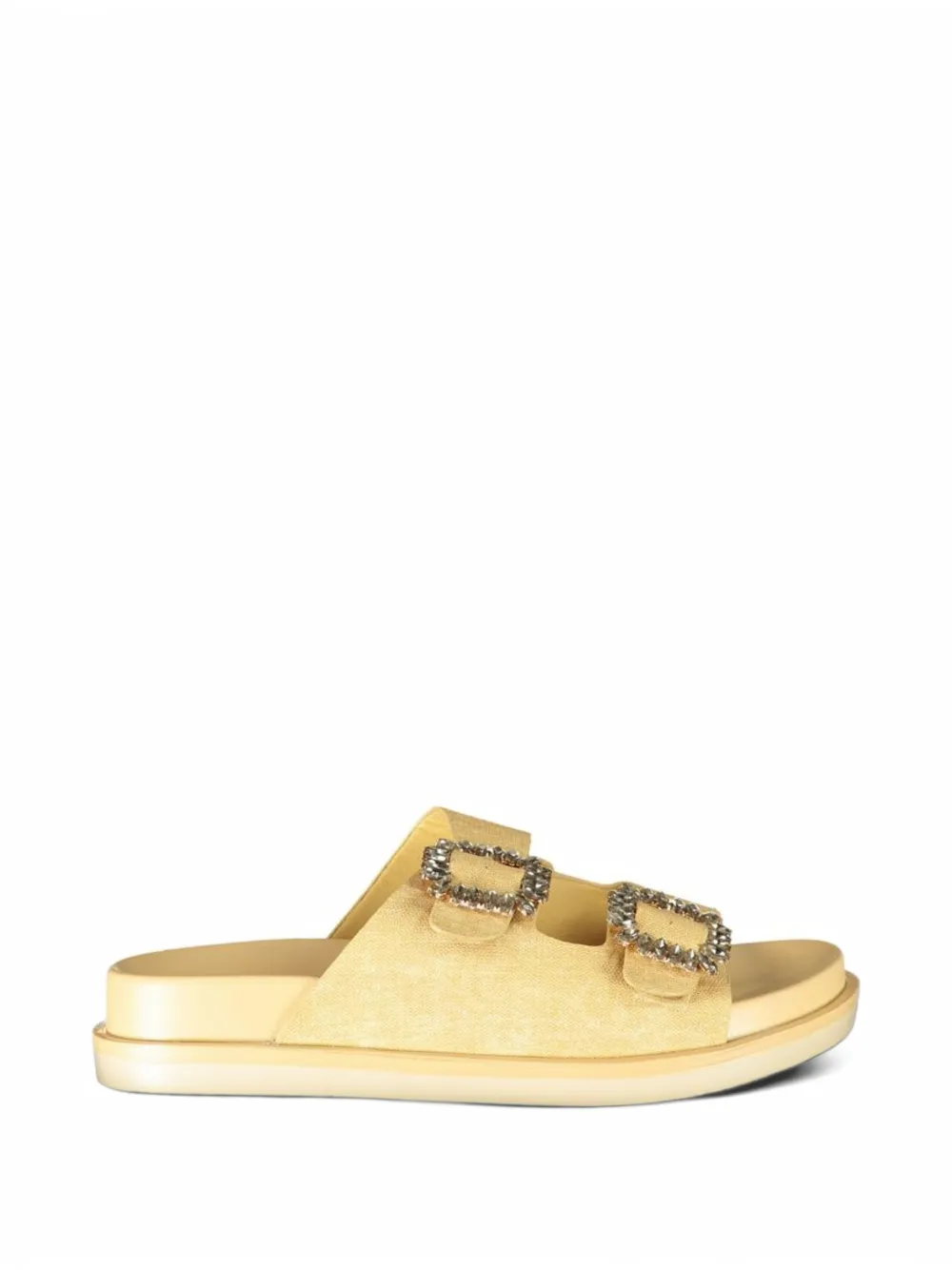Laura Biagiotti crystal-embellished buckle-fastening sandals - Giallo