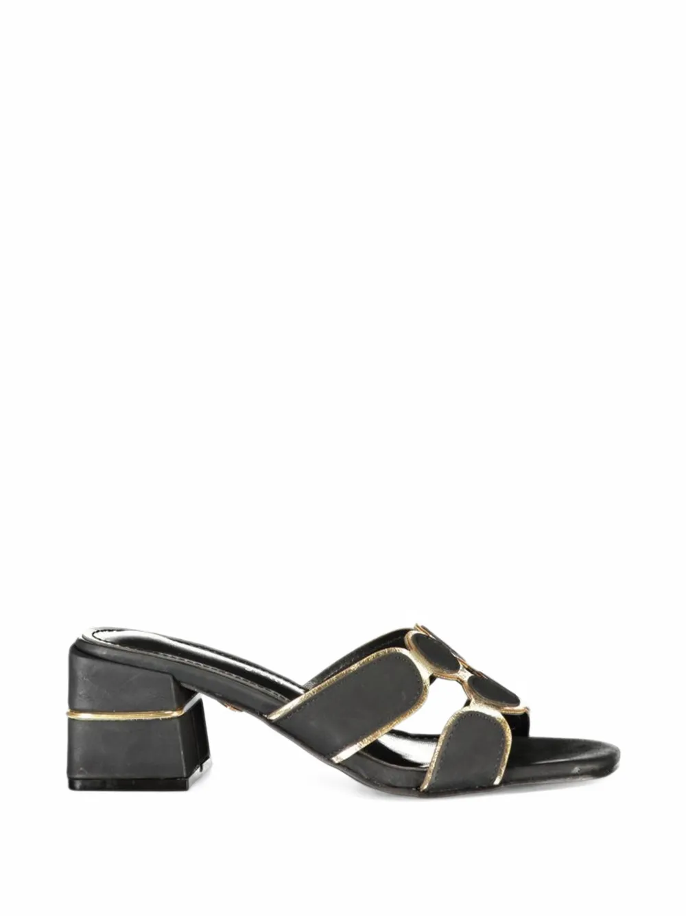 Laura Biagiotti geometric-detail block-heel sandals - Noir Laura Biagiotti geometric-detail block-heel sandals - Noir