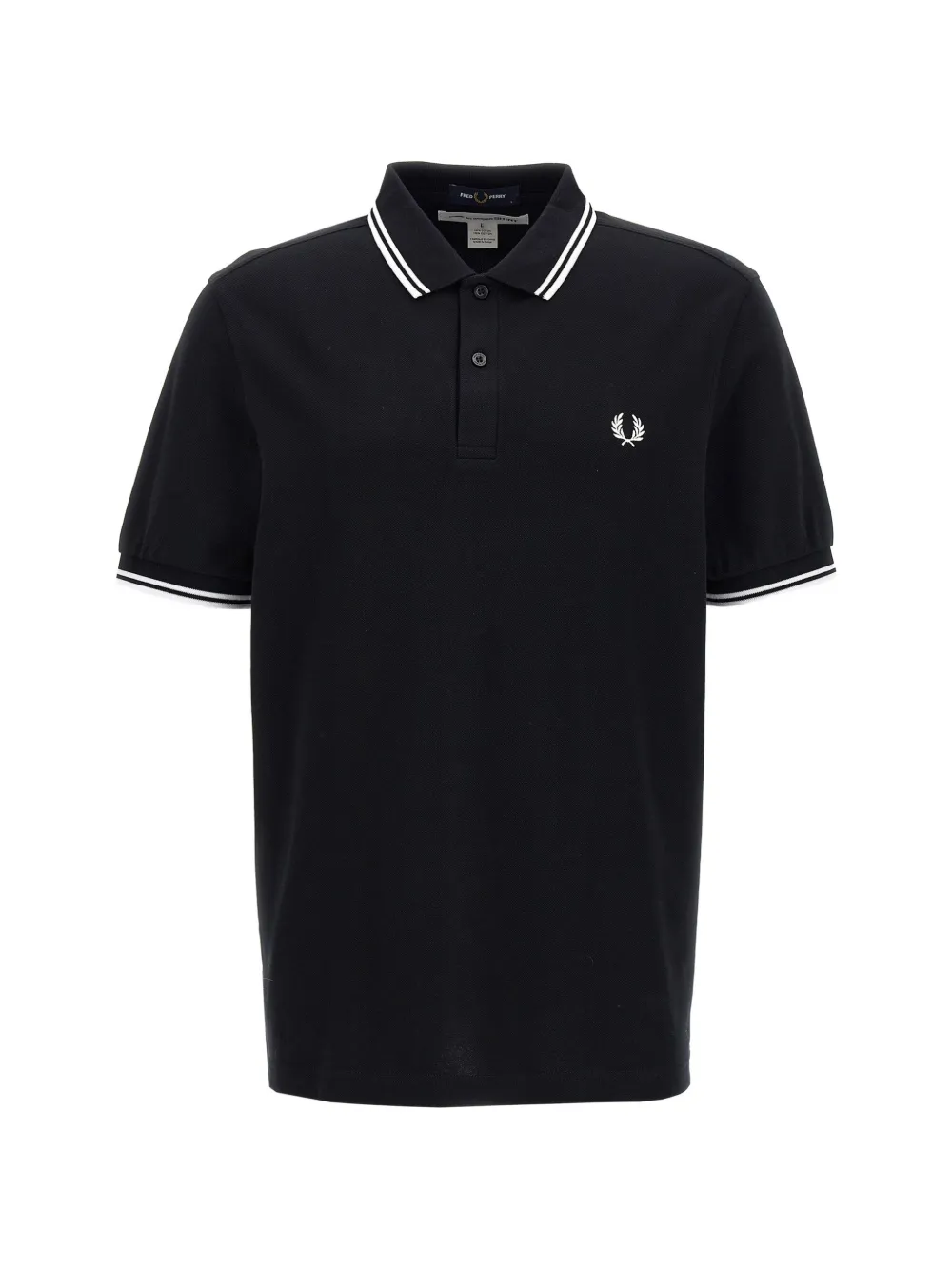 Comme Des Garçons x Fred Perry logo-embroidered tipped polo shirt Zwart
