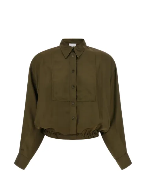Nude elasticated-hem long-sleeve shirt