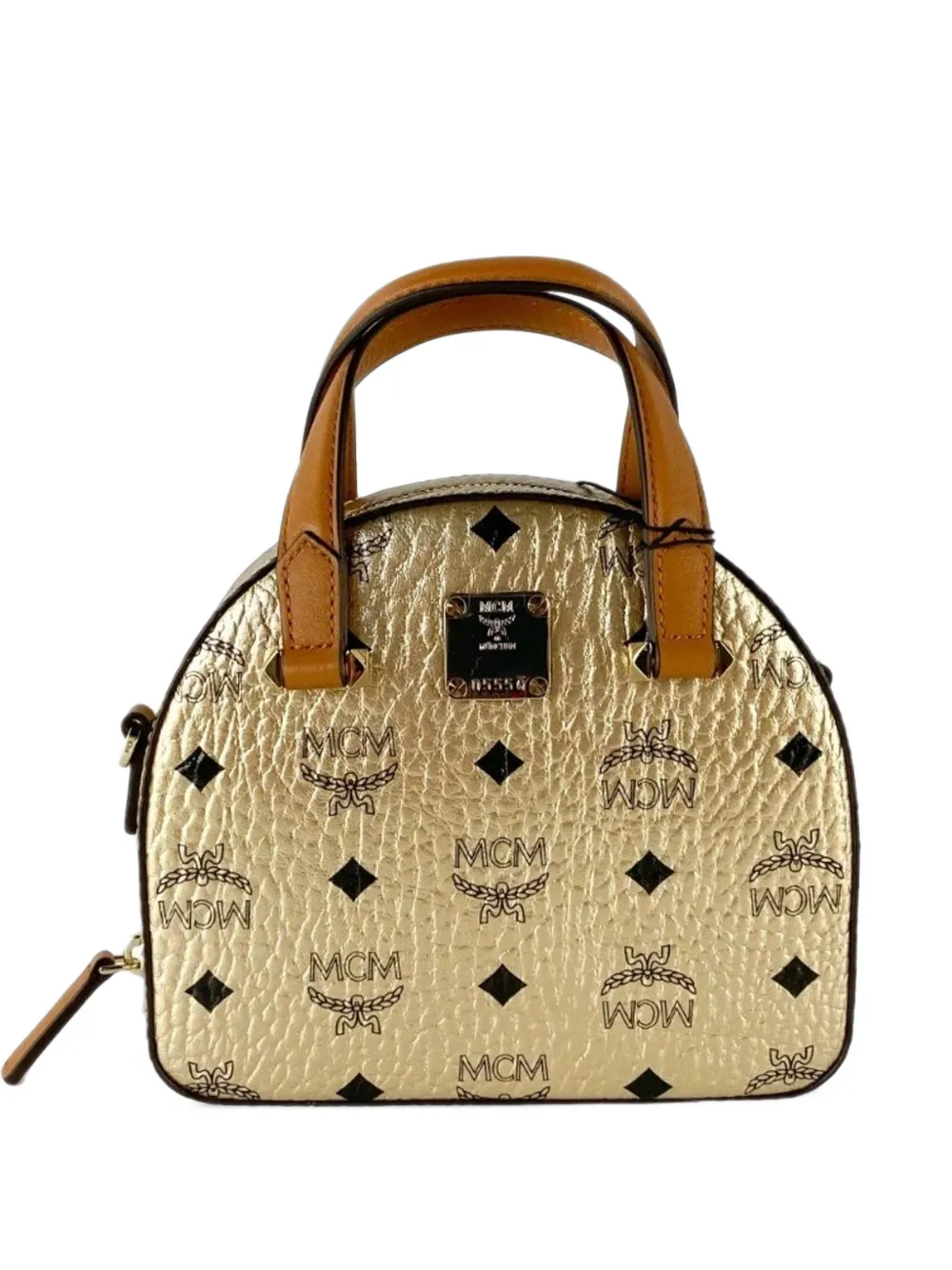 MCM mini Visetos half-moon tote bag - Oro