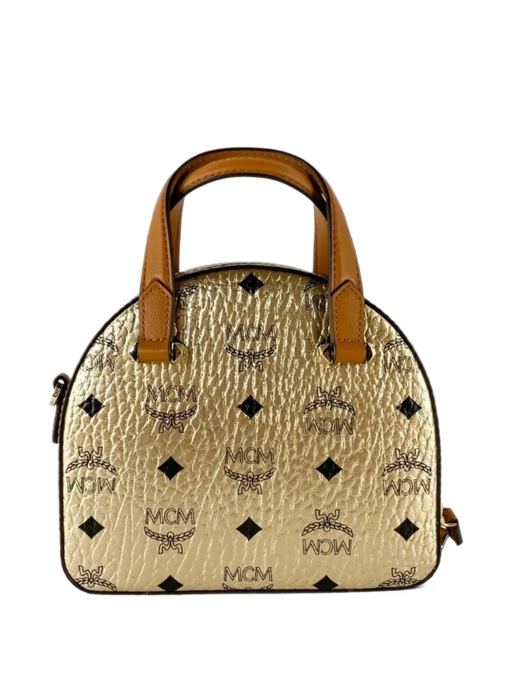 MCM mini Visetos half-moon tote bag Goud